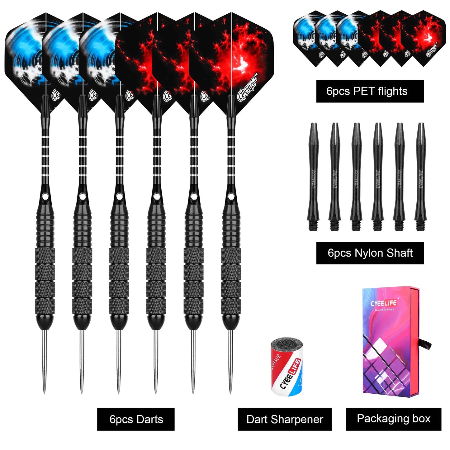 CyeeLife 6/12PCS 24G hard dart steel needle