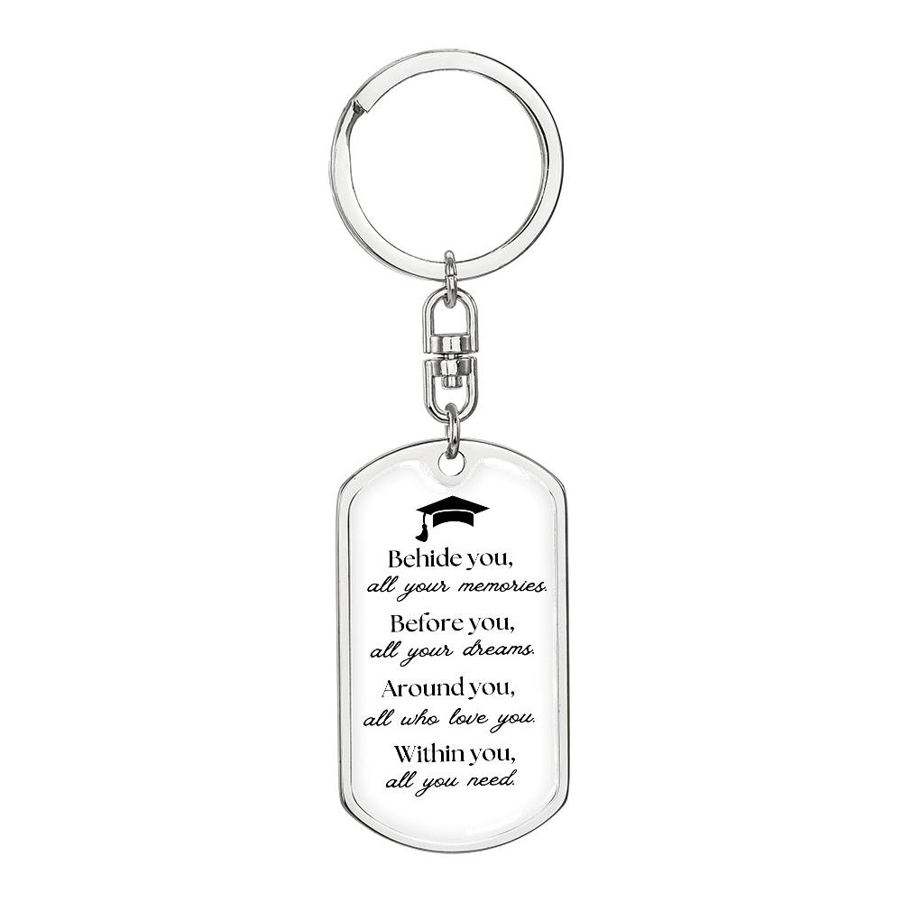 Graduate Gift Dog Tag Keychain