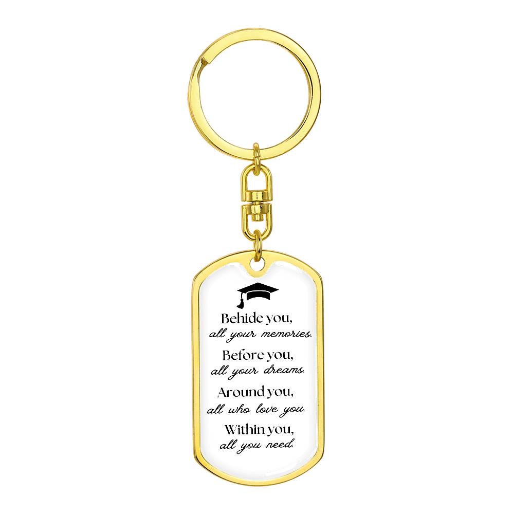 Graduate Gift Dog Tag Keychain