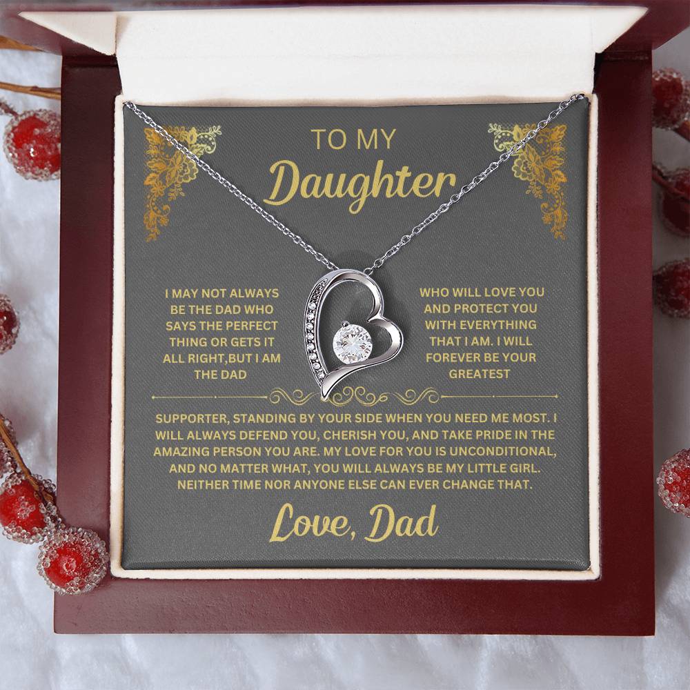 Standing By Your Side Daughter Forever Love Necklace Heartfelt Message Dad's Gift