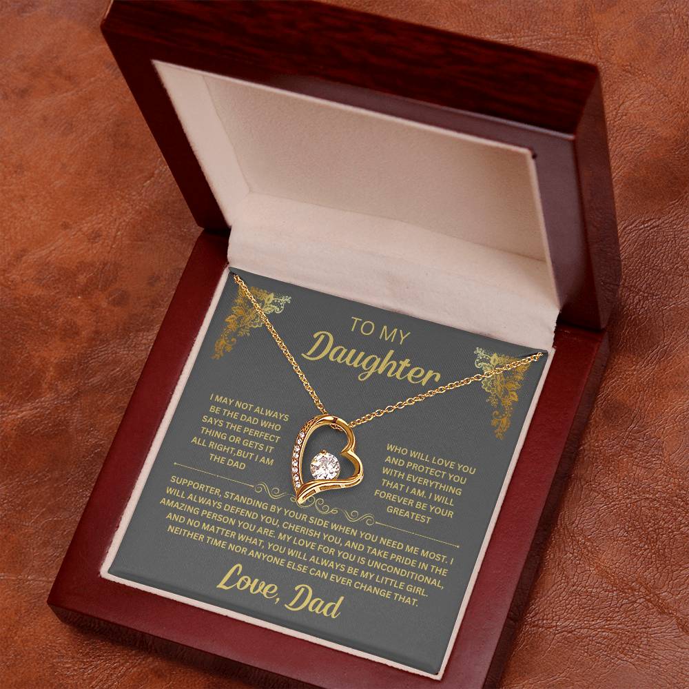Standing By Your Side Daughter Forever Love Necklace Heartfelt Message Dad's Gift