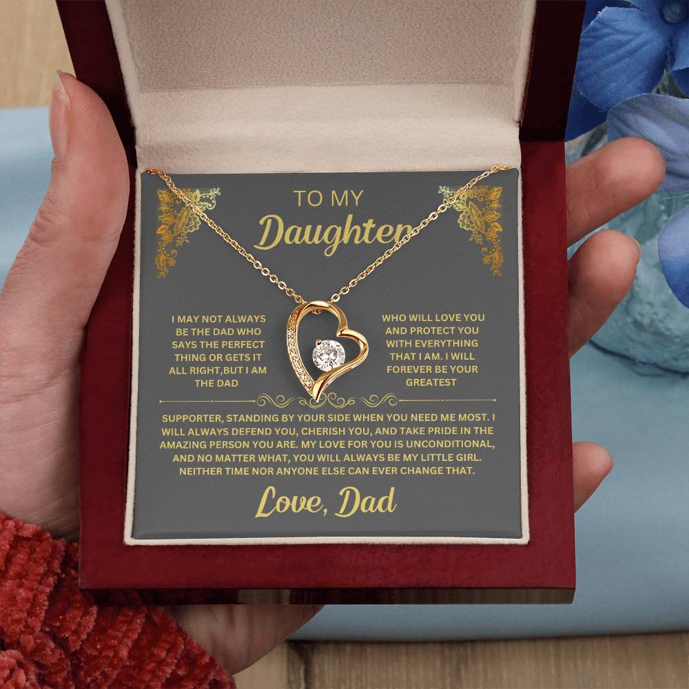 Standing By Your Side Daughter Forever Love Necklace Heartfelt Message Dad's Gift