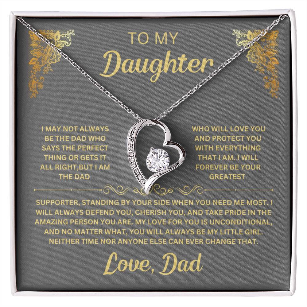 Standing By Your Side Daughter Forever Love Necklace Heartfelt Message Dad's Gift