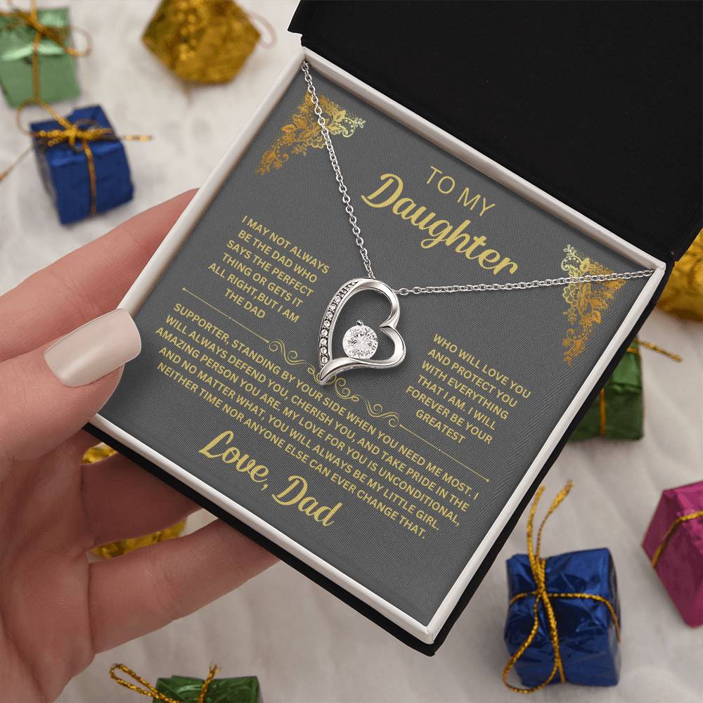 Standing By Your Side Daughter Forever Love Necklace Heartfelt Message Dad's Gift