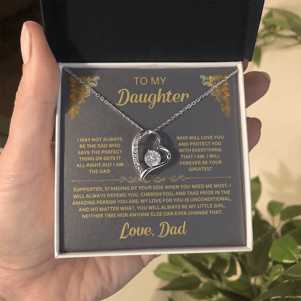 Standing By Your Side Daughter Forever Love Necklace Heartfelt Message Dad's Gift