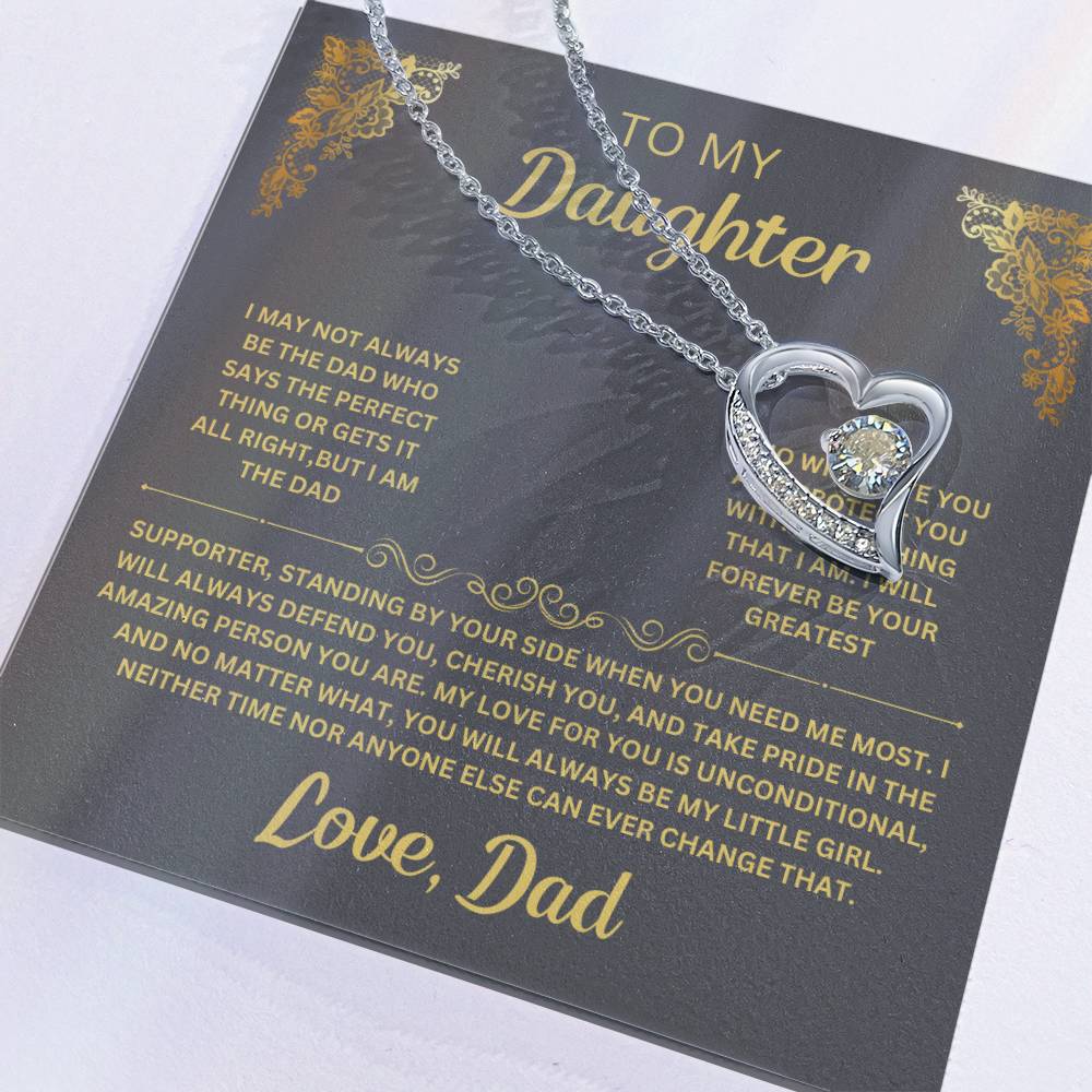 Standing By Your Side Daughter Forever Love Necklace Heartfelt Message Dad's Gift