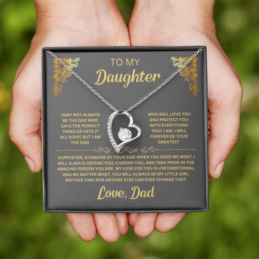 Standing By Your Side Daughter Forever Love Necklace Heartfelt Message Dad's Gift