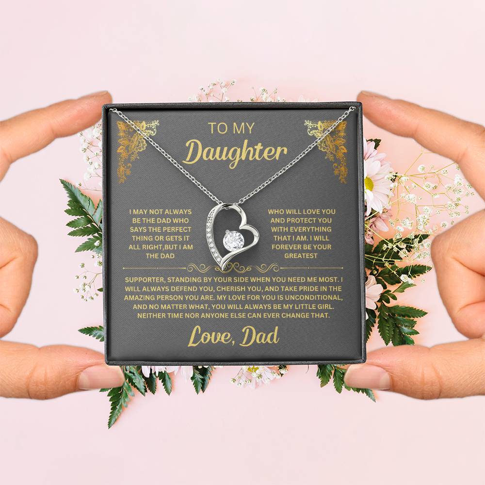 Standing By Your Side Daughter Forever Love Necklace Heartfelt Message Dad's Gift