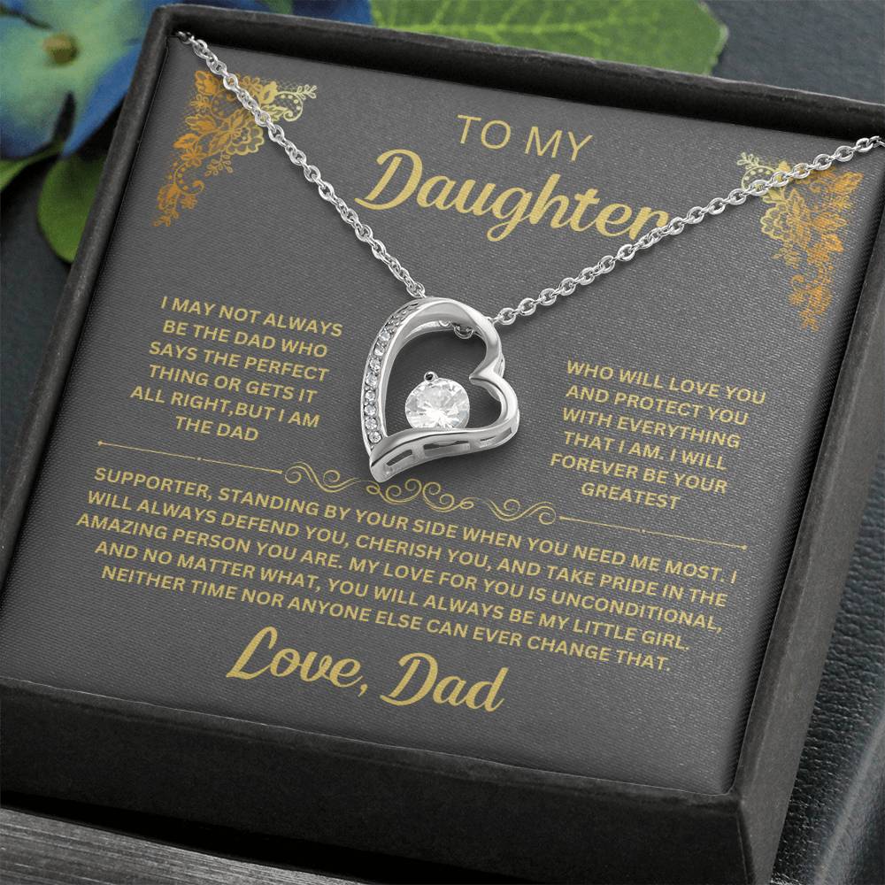 Standing By Your Side Daughter Forever Love Necklace Heartfelt Message Dad's Gift