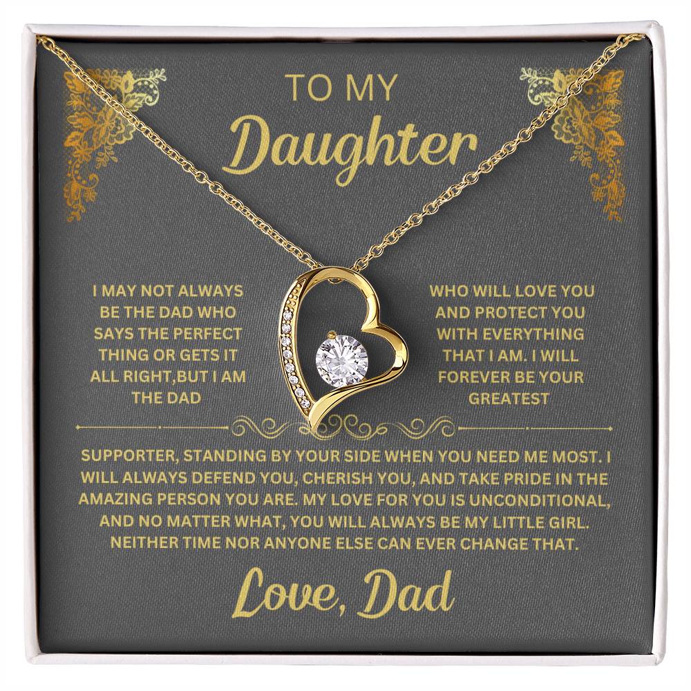 Standing By Your Side Daughter Forever Love Necklace Heartfelt Message Dad's Gift