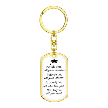 Graduate Gift Dog Tag Keychain
