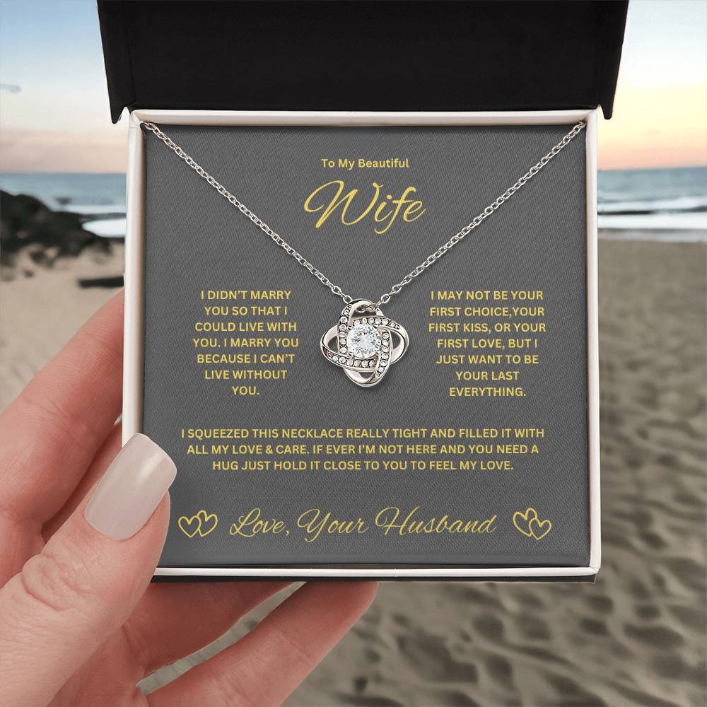 Wife Love Knot Necklace. Husband's Gift To Wife.